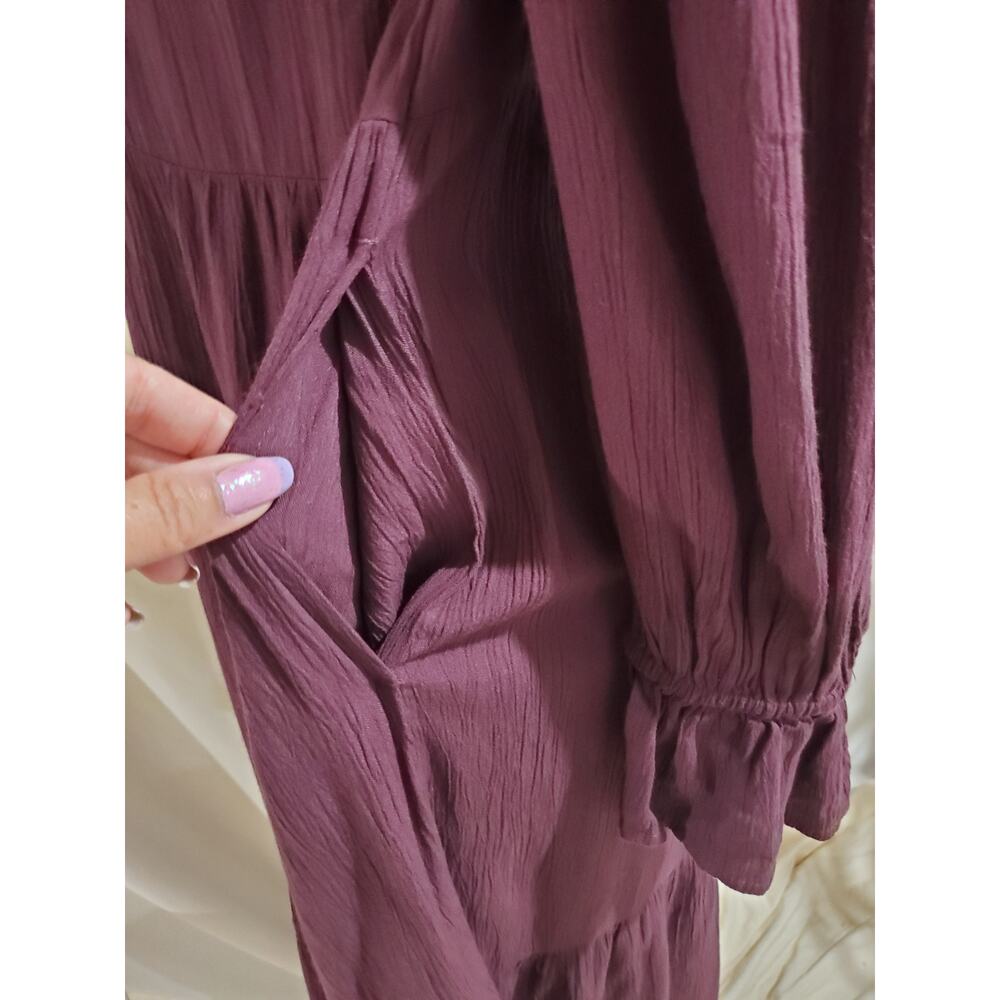 Knox Rose NWT Embroidered Tiered Midi Prairie Dress Size S Hippie Boho Pockets - Picture 7 of 12